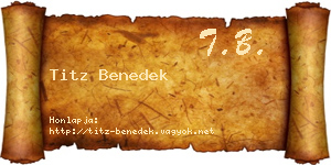 Titz Benedek névjegykártya