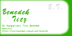 benedek titz business card